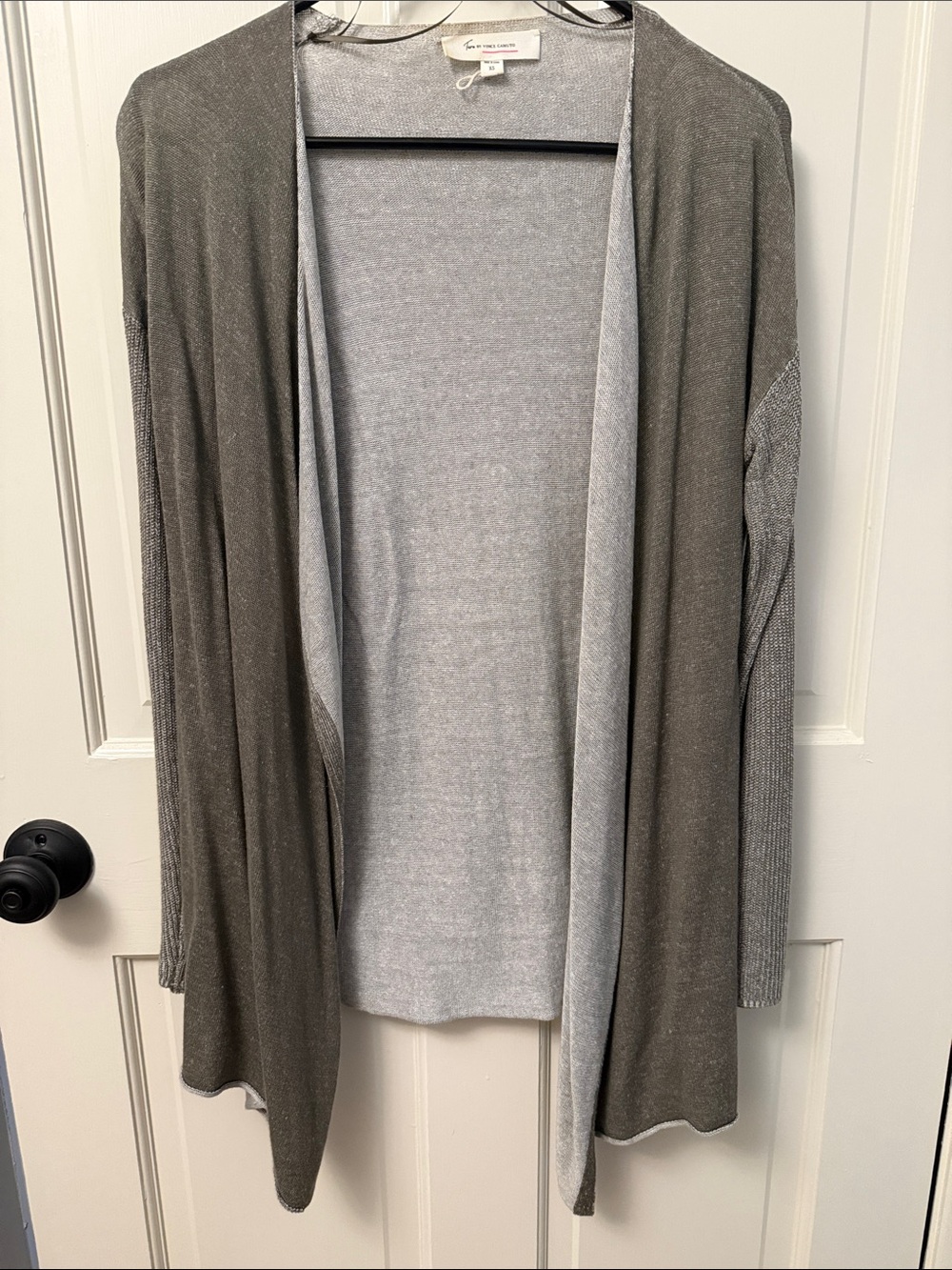Vince camuto Light Gray Open Front Women's Cardigan Sweater Sz XS